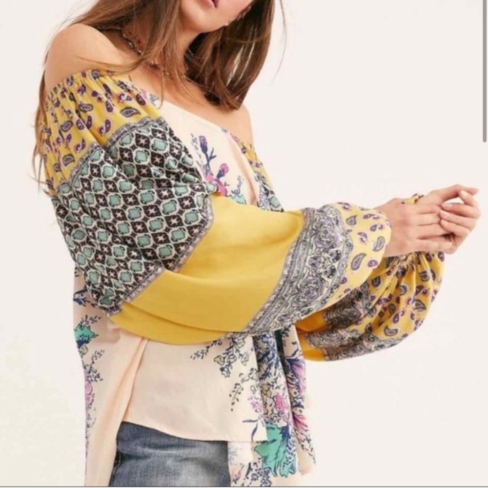 Free People | Positano Off the Shoulder Blouse, Size S. NWOT. - Picture 4 of 7